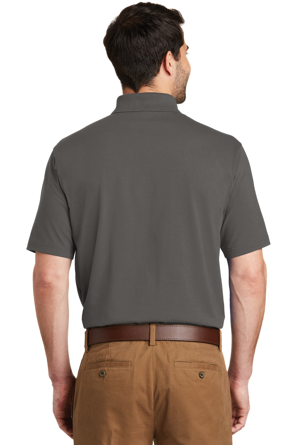 DISCONTINUED Port Authority SuperPro Knit Polo. K164 - Sterling Grey - back