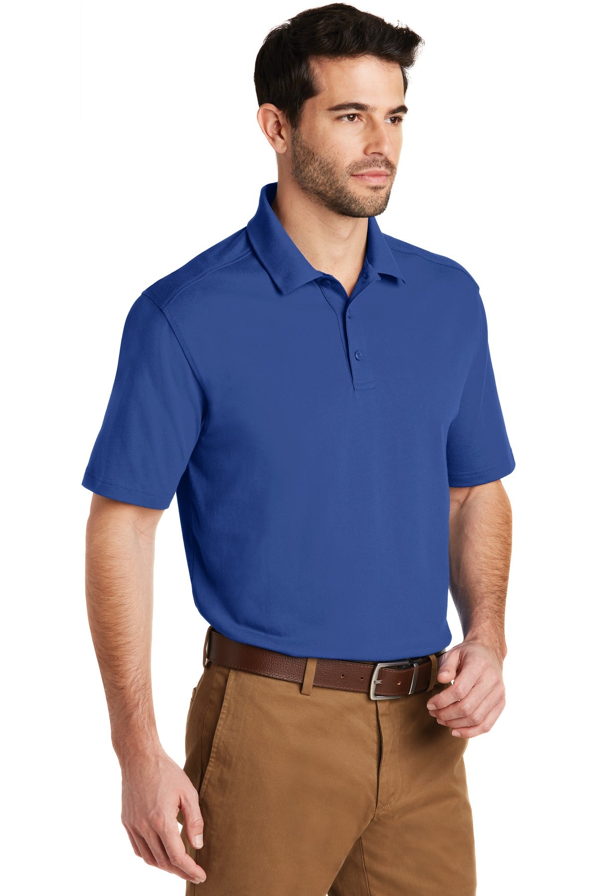 DISCONTINUED Port Authority SuperPro Knit Polo. K164 - True Blue - three_q