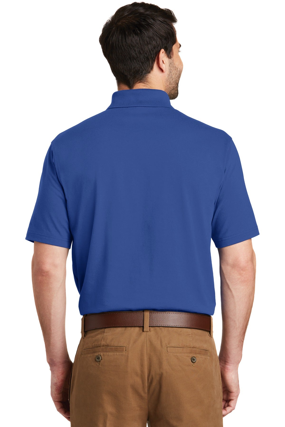 DISCONTINUED Port Authority SuperPro Knit Polo. K164 - True Blue - back