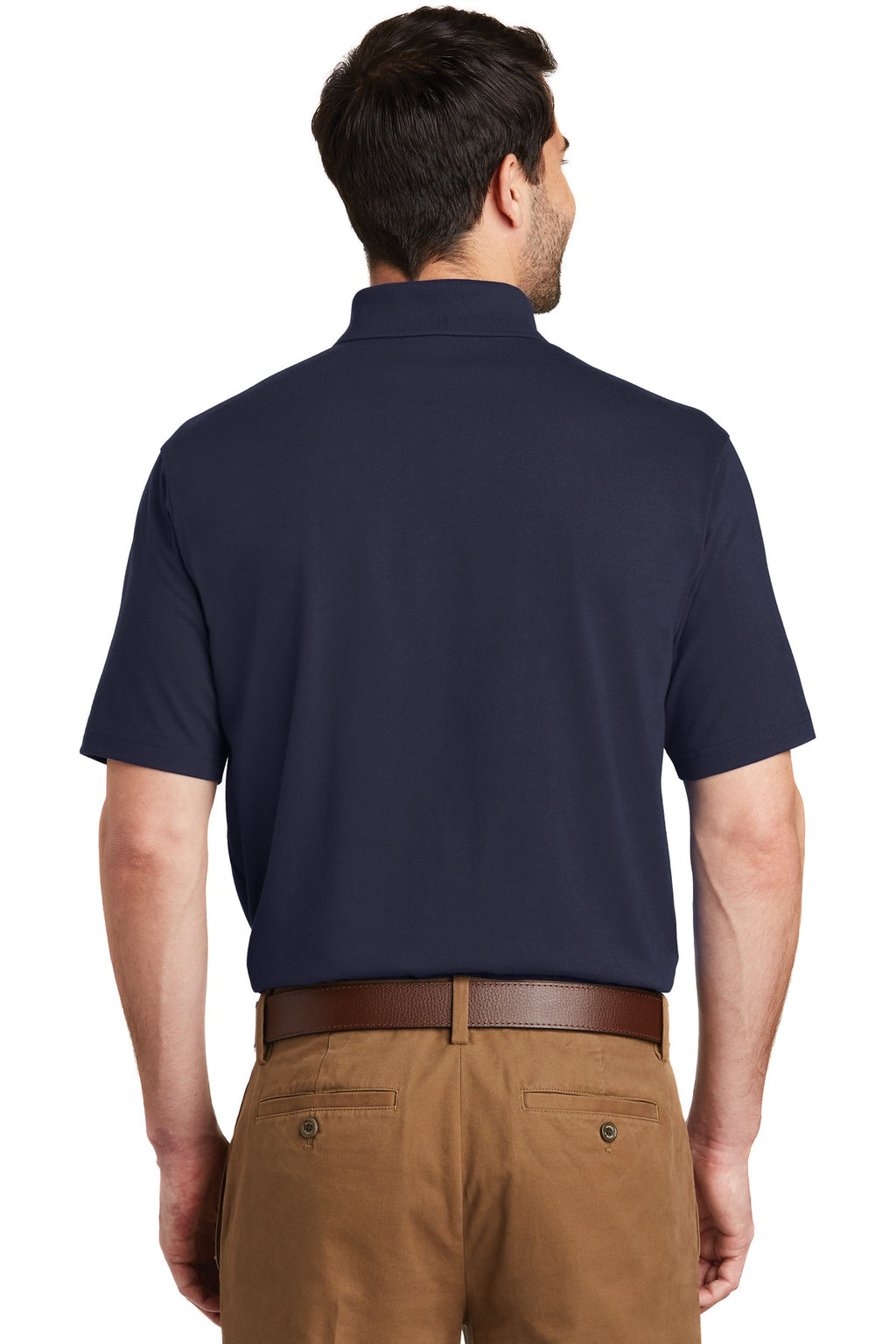 DISCONTINUED Port Authority SuperPro Knit Polo. K164 - True Navy - back