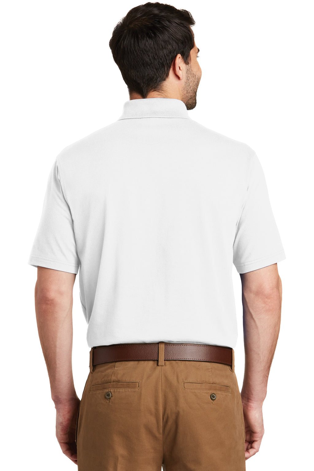 DISCONTINUED Port Authority SuperPro Knit Polo. K164 - White - back