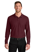 Port Authority Wearever Signature Pique Long Sleeve Polo K200LS - Burgundy - front