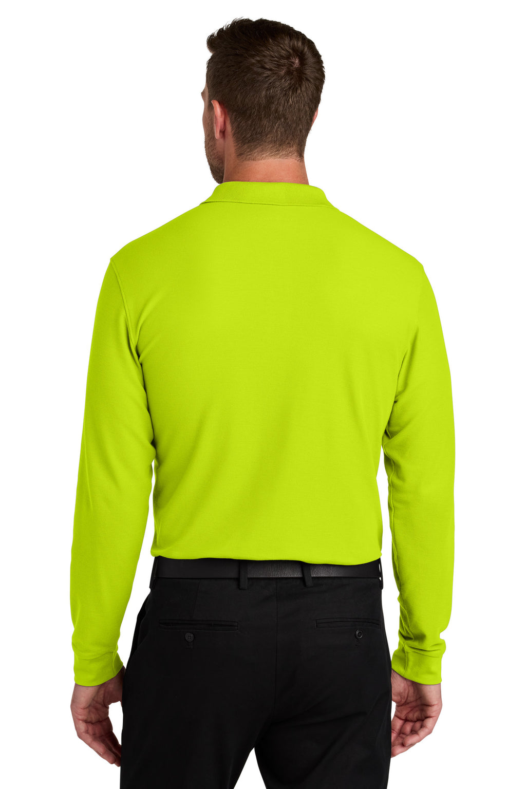 Port Authority Wearever Signature Pique Long Sleeve Polo K200LS - Neon Yellow - back