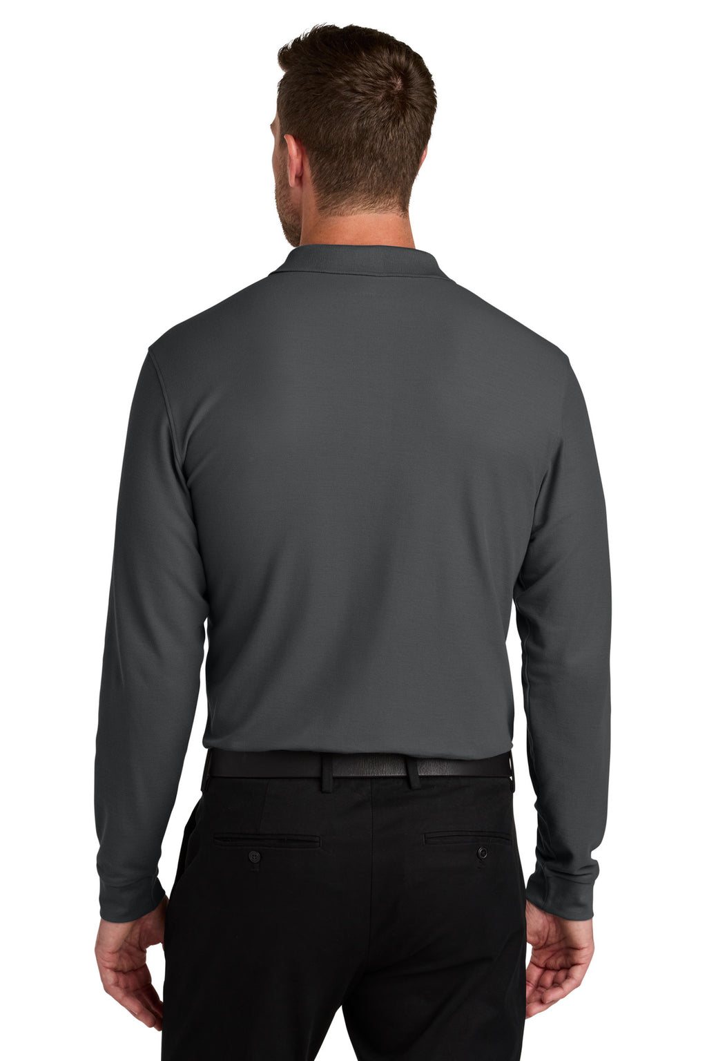 Port Authority Wearever Signature Pique Long Sleeve Polo K200LS - Storm Grey - back