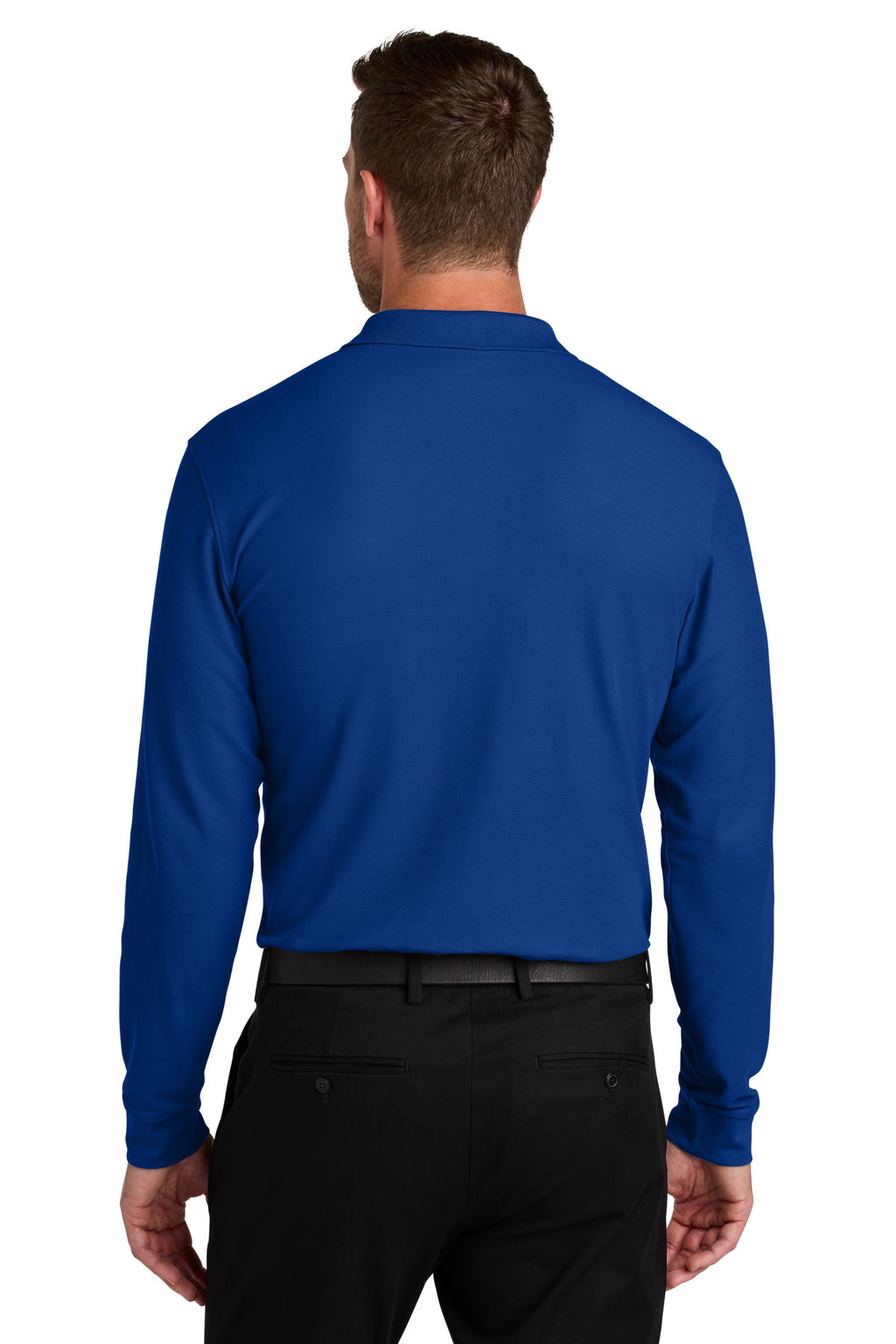 Port Authority Wearever Signature Pique Long Sleeve Polo K200LS - True Royal - back