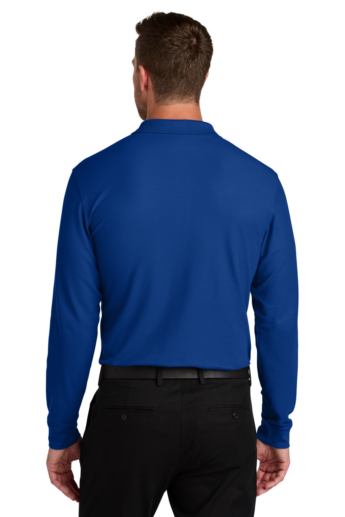 Port Authority Wearever Signature Pique Long Sleeve Polo K200LS - True Royal - back