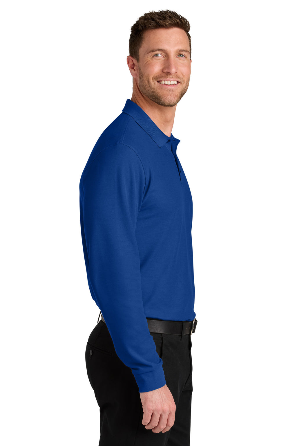 Port Authority Wearever Signature Pique Long Sleeve Polo K200LS - True Royal - side
