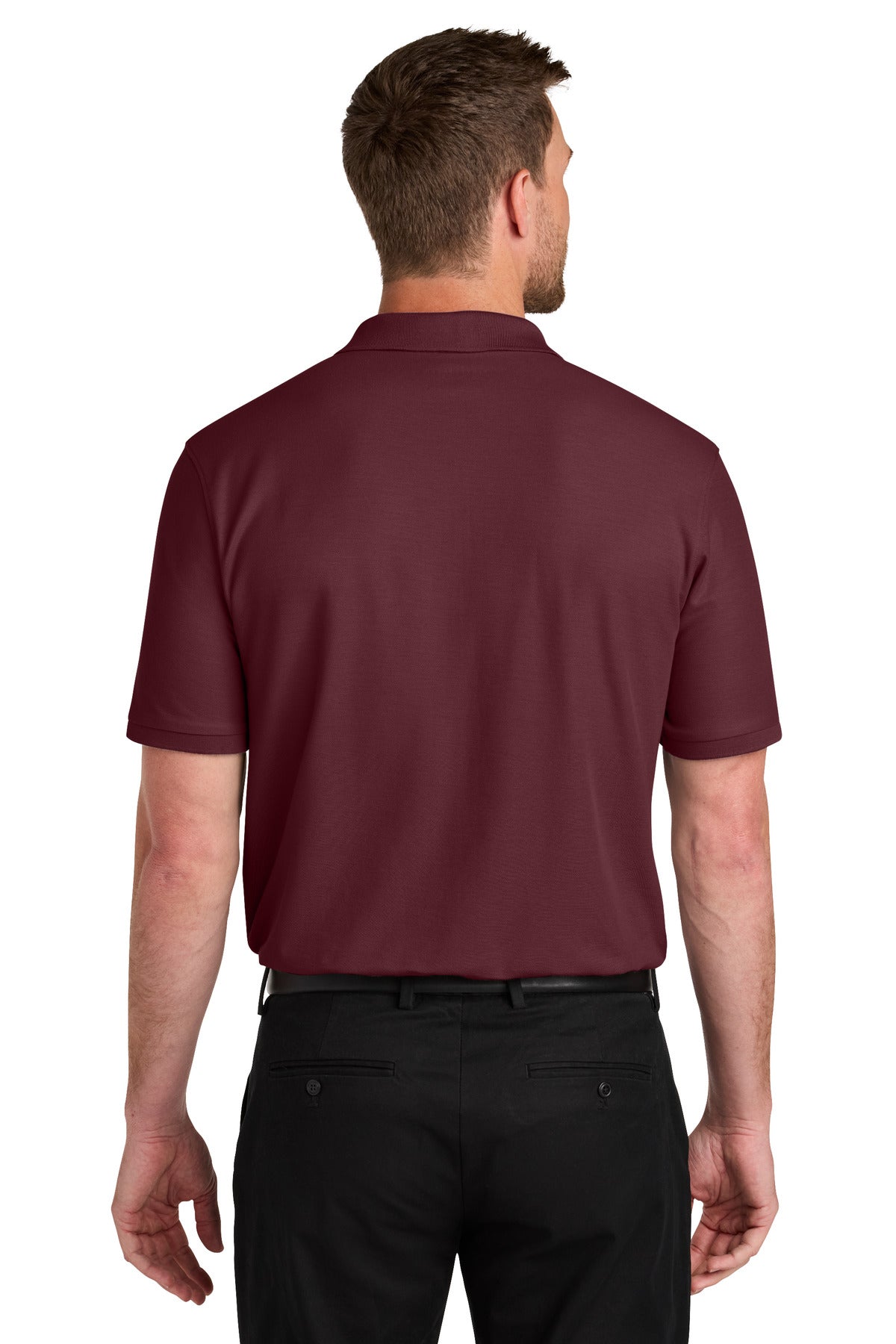 Port Authority Wearever Signature Pique Pocket Polo K200P - Burgundy - back