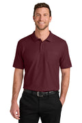 Port Authority Wearever Signature Pique Pocket Polo K200P - Burgundy - front