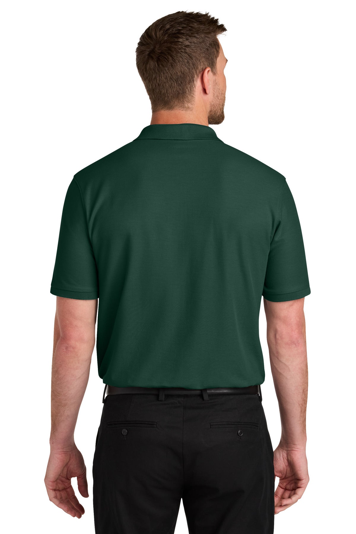 Port Authority Wearever Signature Pique Pocket Polo K200P - Dark Green - back