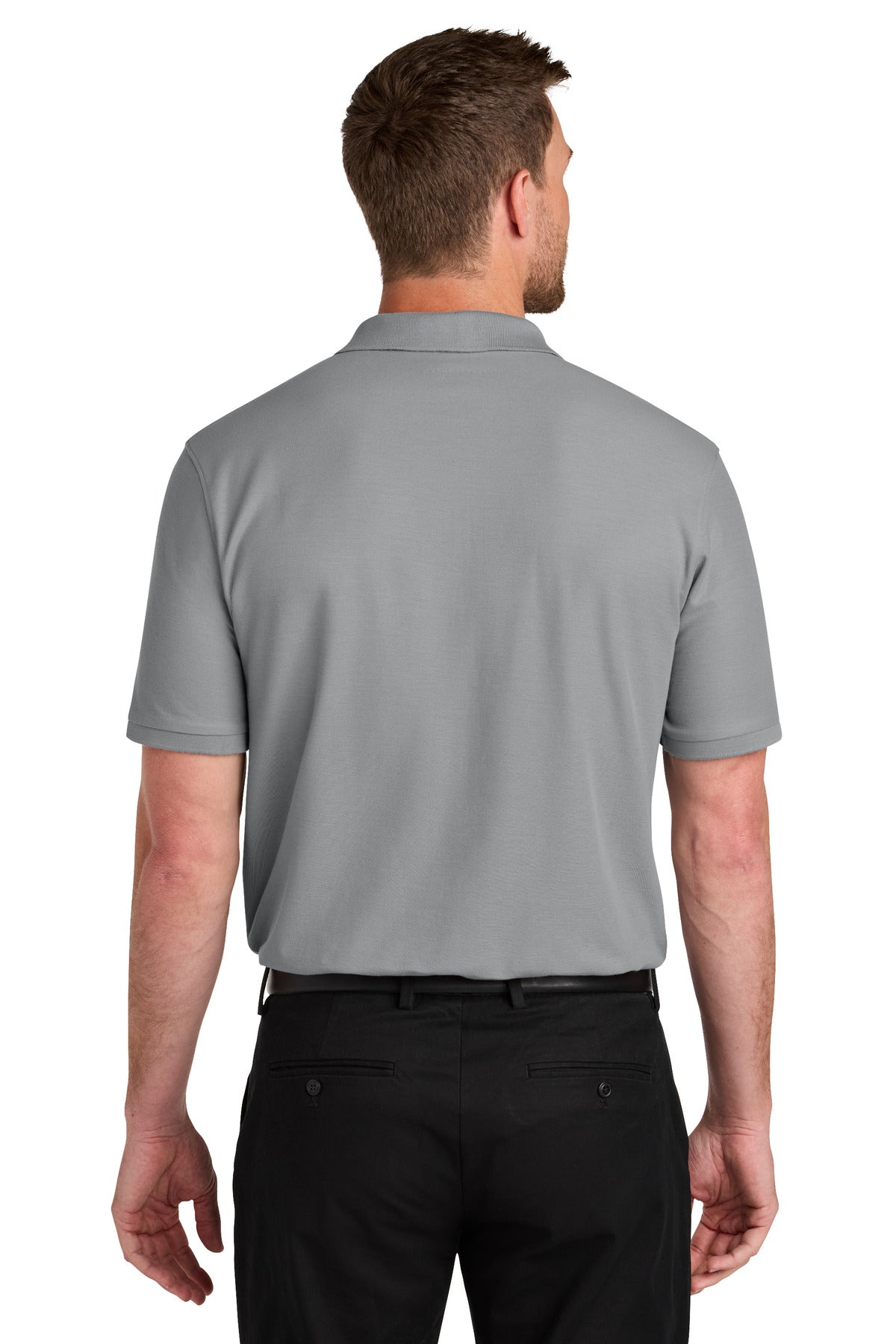 Port Authority Wearever Signature Pique Pocket Polo K200P - Gusty Grey - back