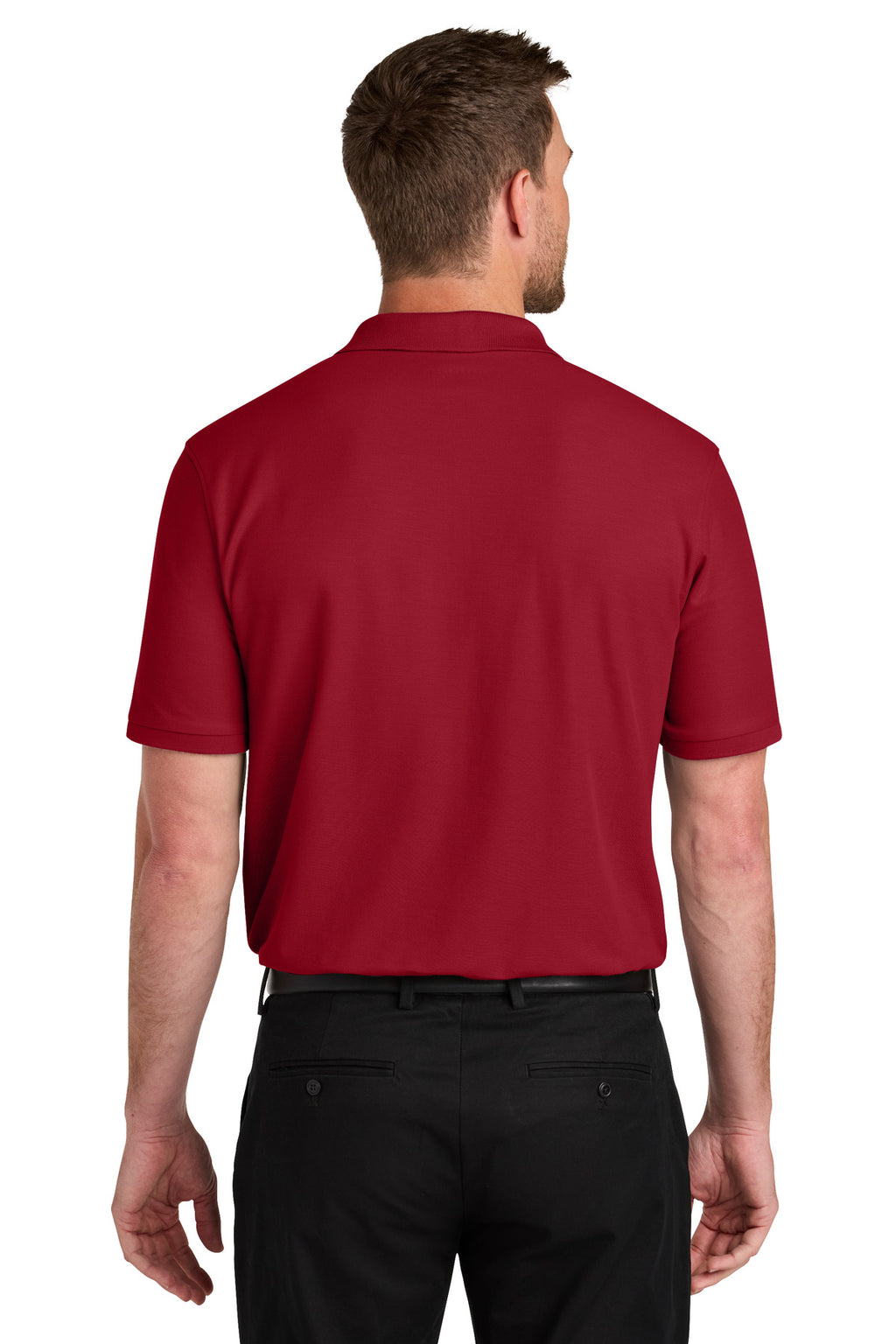 Port Authority Wearever Signature Pique Pocket Polo K200P - Rich Red - back