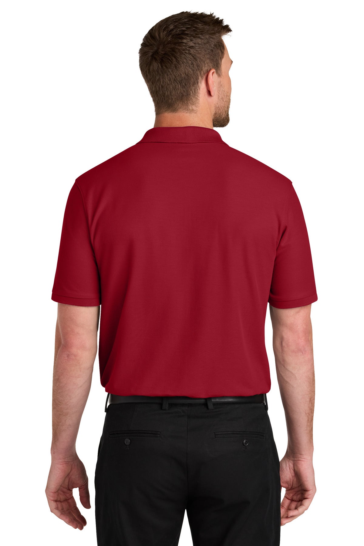Port Authority Wearever Signature Pique Pocket Polo K200P - Rich Red - back