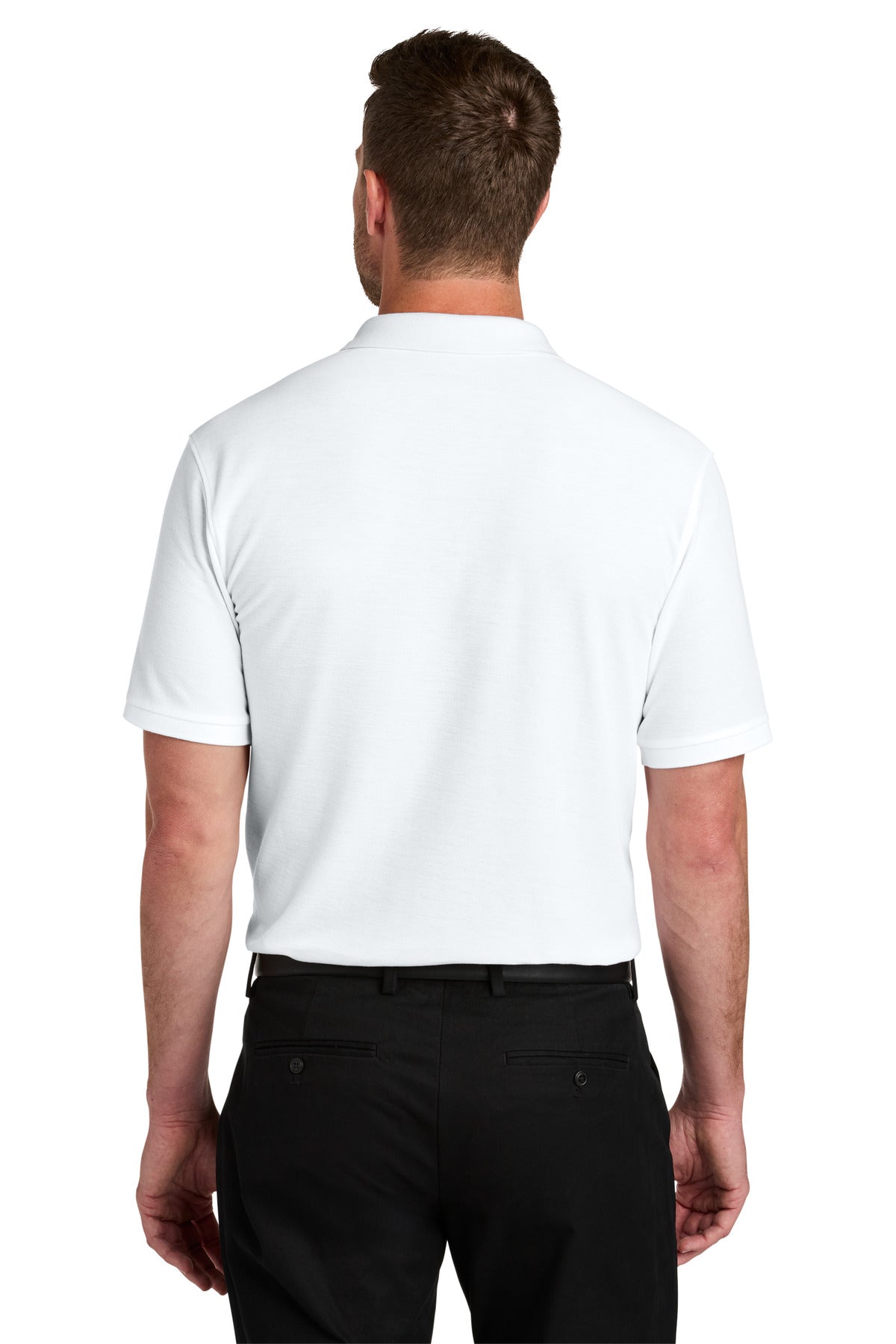 Port Authority Wearever Signature Pique Pocket Polo K200P - White - back