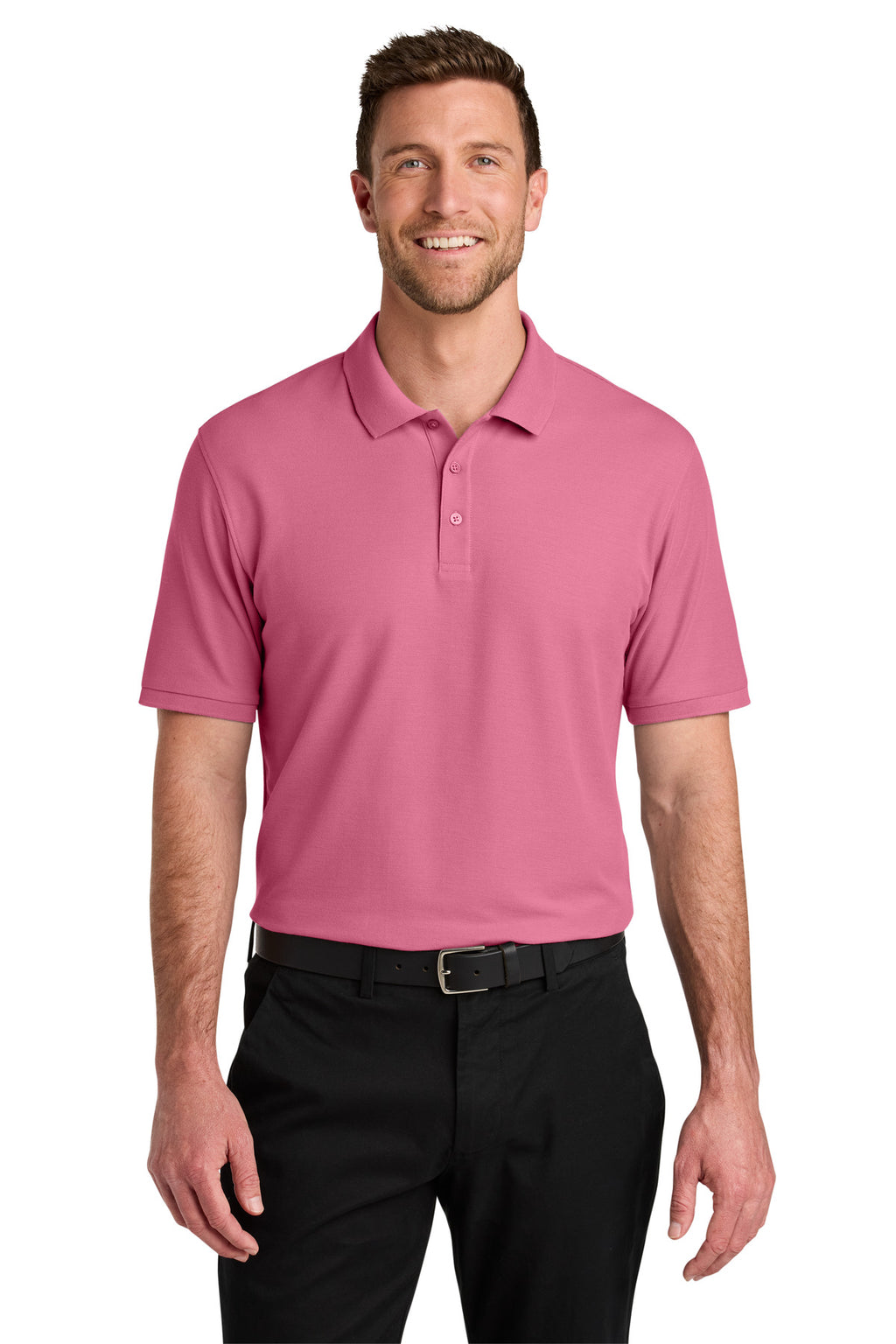 Port Authority Wearever Signature Pique Polo K200 - Awareness Pink - front