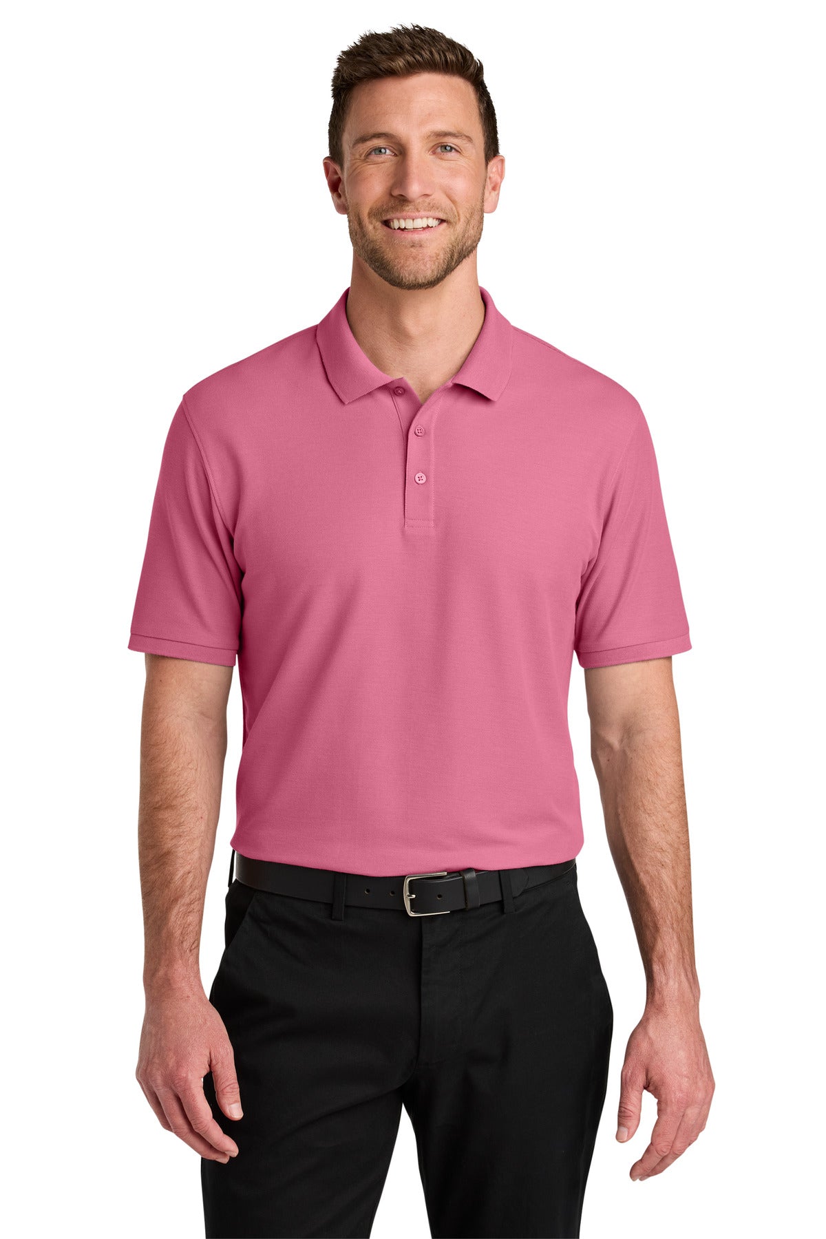 Port Authority Wearever Signature Pique Polo K200 - Awareness Pink - front