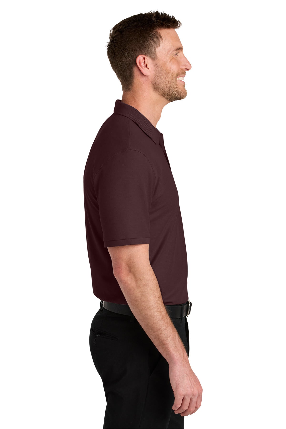 Port Authority Wearever Signature Pique Polo K200 - Maroon - side