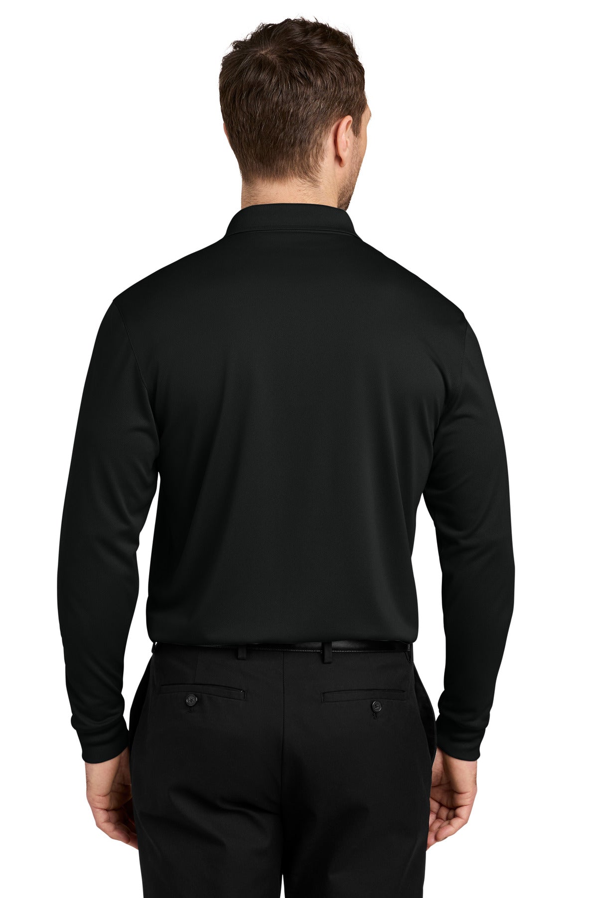 Port Authority Wearever Performance Pique Long Sleeve Polo K240LS - Deep Black - back