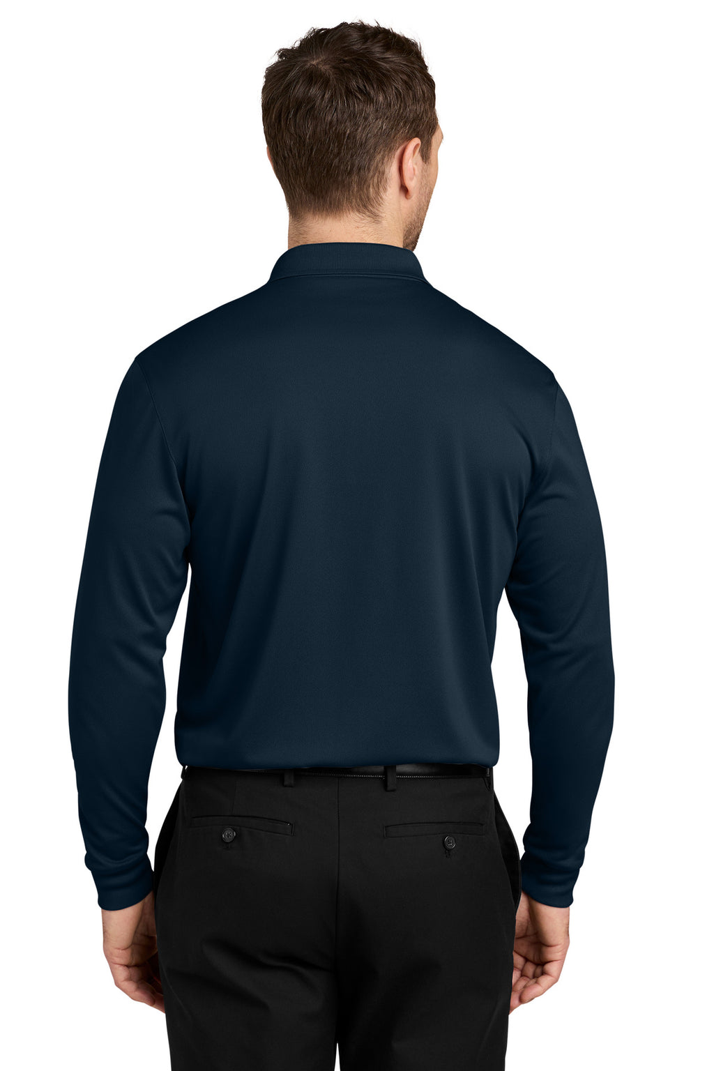 Port Authority Wearever Performance Pique Long Sleeve Polo K240LS - River Blue Navy - back