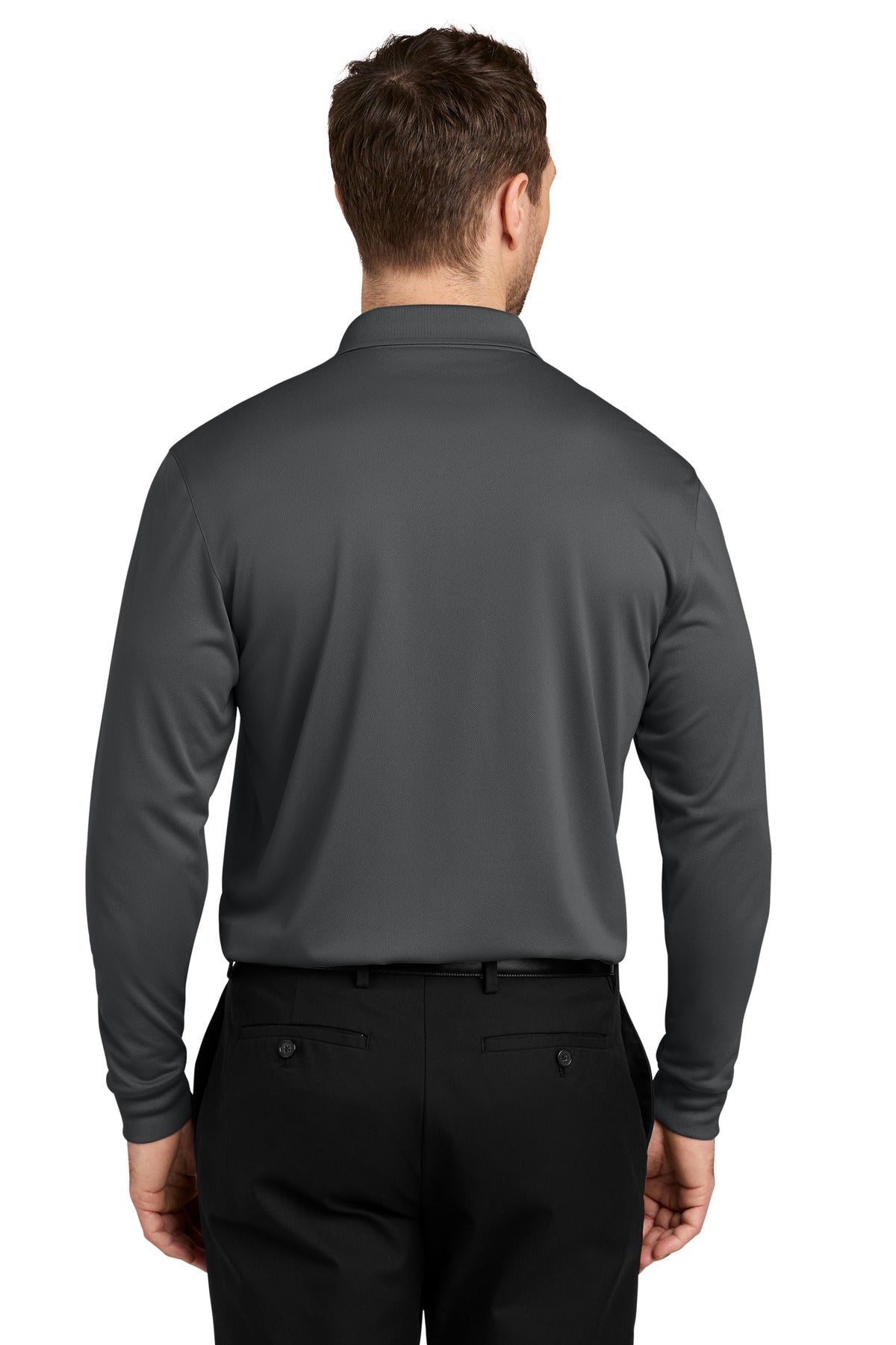 Port Authority Wearever Performance Pique Long Sleeve Polo K240LS - Storm Grey - back