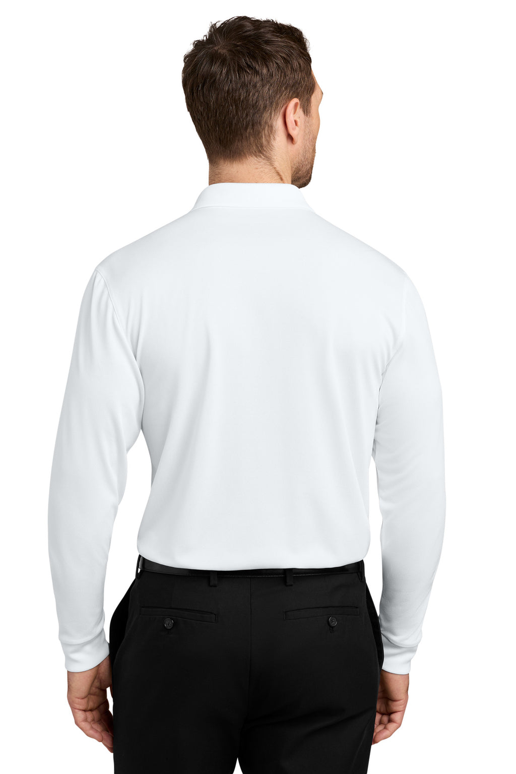 Port Authority Wearever Performance Pique Long Sleeve Polo K240LS - White - back