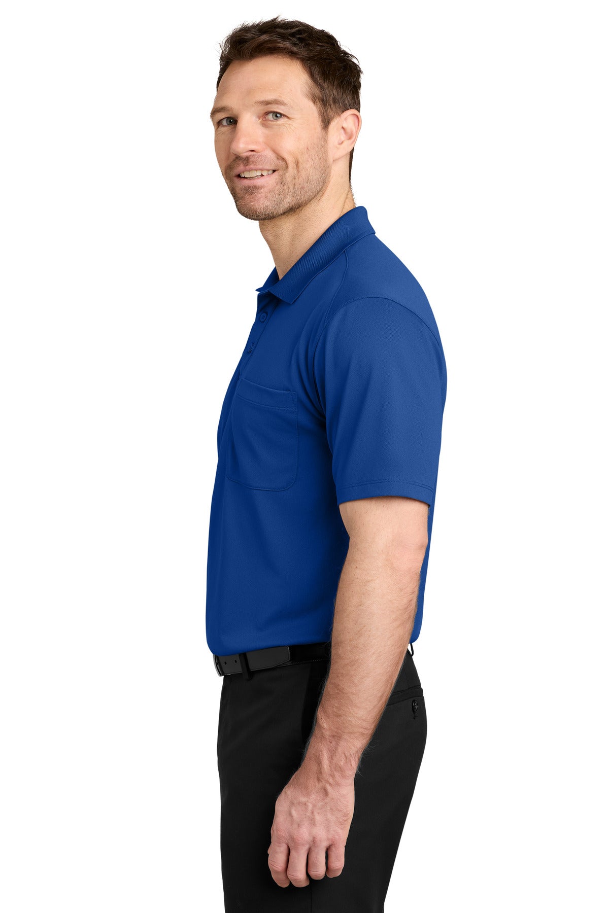 Port Authority Wearever Performance Pique Pocket Polo K240P - True Royal - side