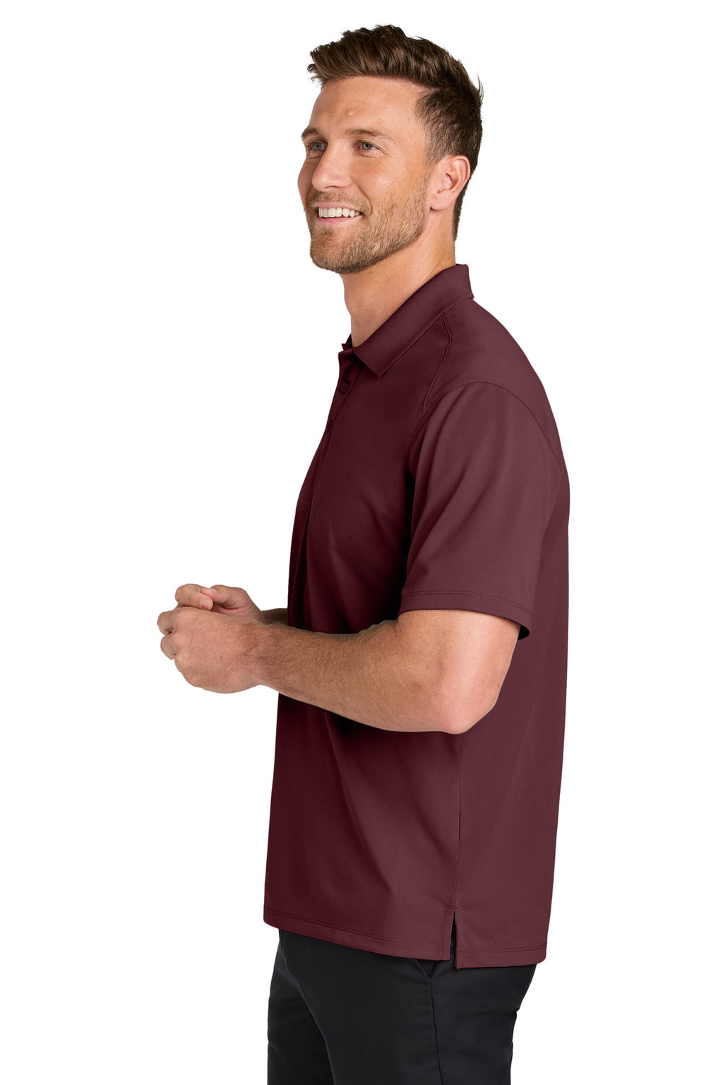 Port Authority Wearever Performance Pique Polo K240 - Burgundy - side