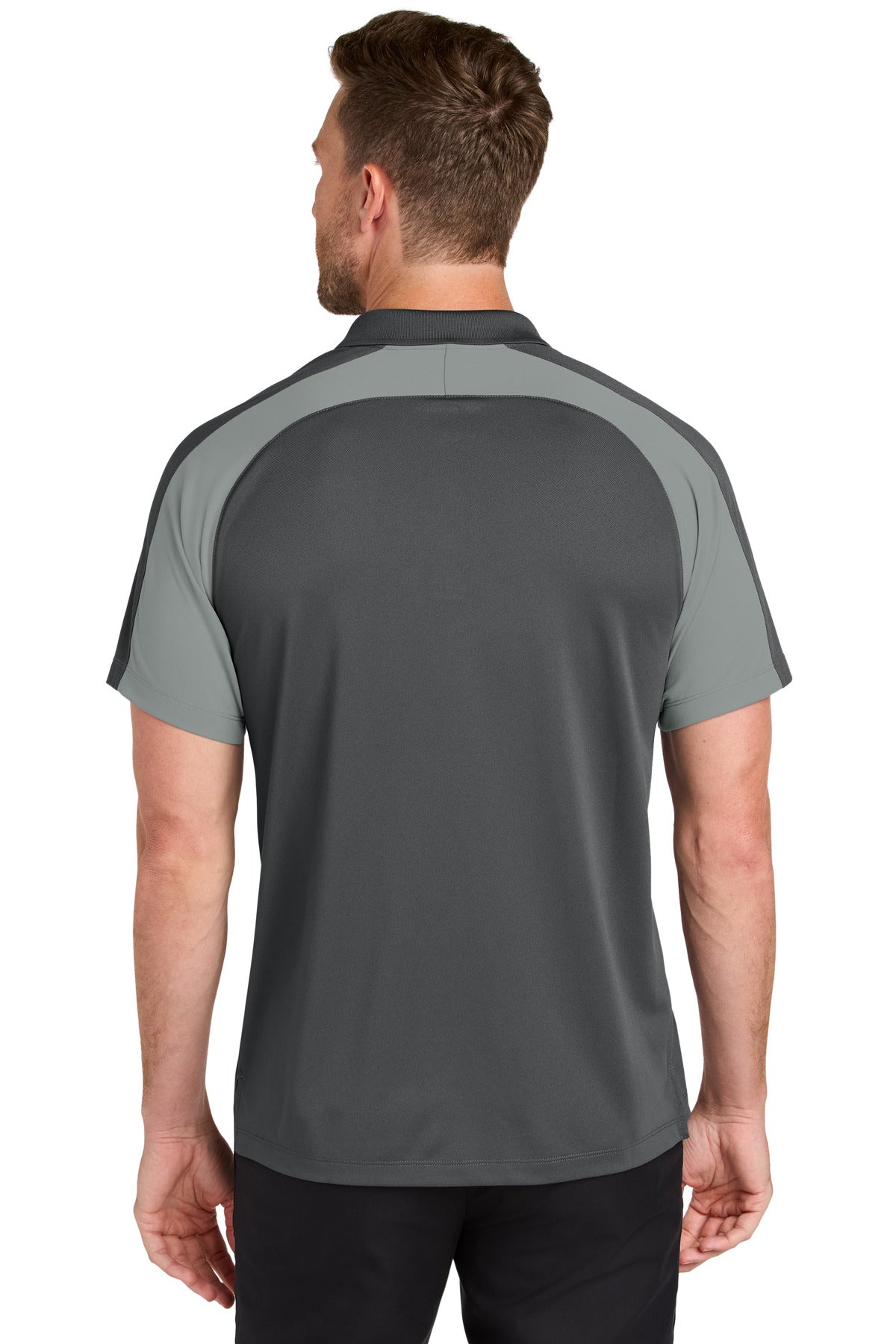 Port Authority Wearever Performance Pique Colorblock Polo K247 - Storm Grey/ Gusty Grey - back