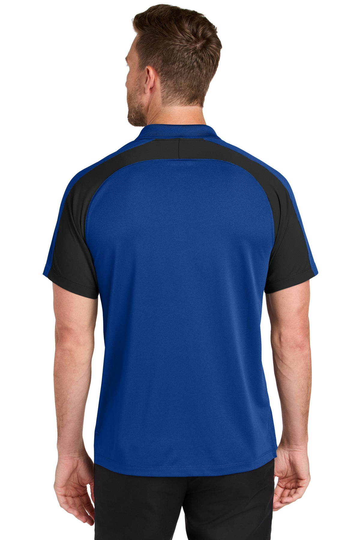 Port Authority Wearever Performance Pique Colorblock Polo K247 - True Royal/ Black - back