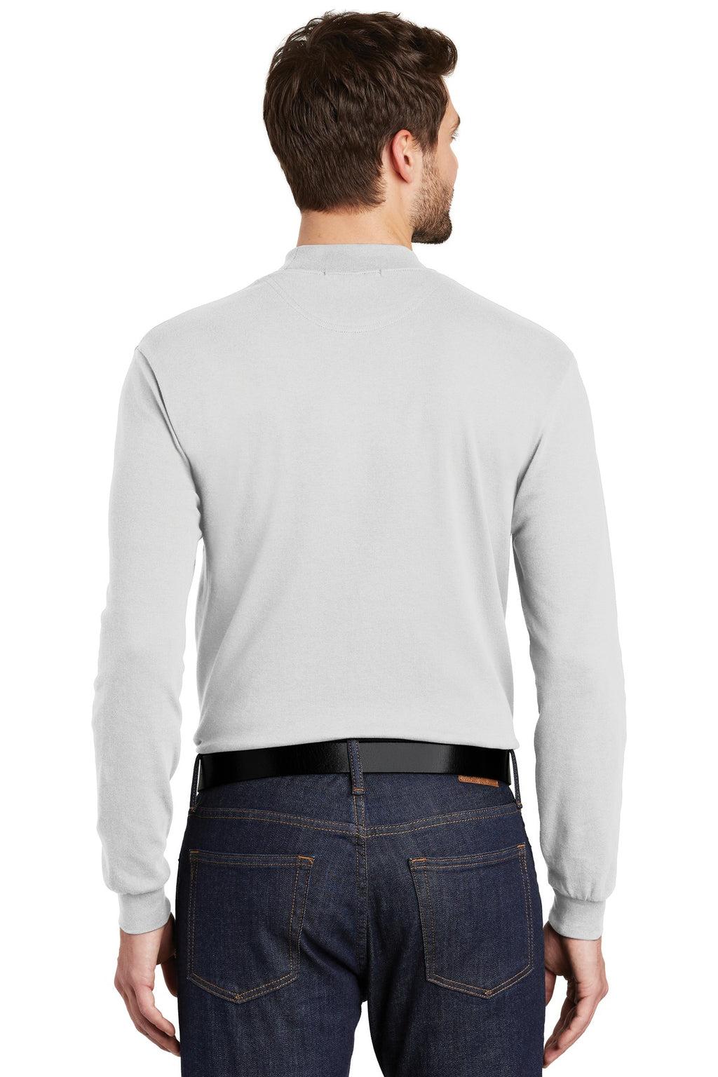 Port Authority Interlock Knit Mock Turtleneck. K321 - White - back