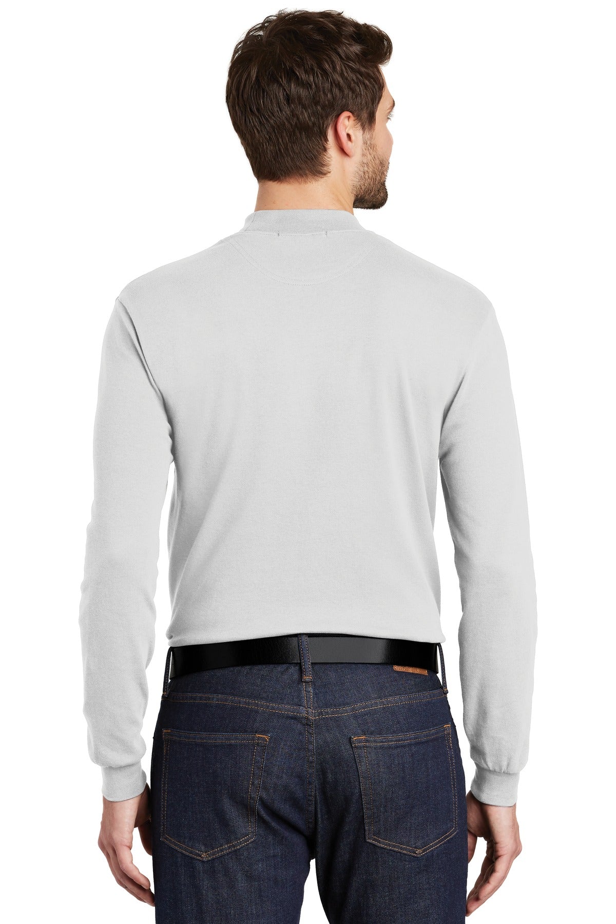 Port Authority Interlock Knit Mock Turtleneck. K321 - White - back
