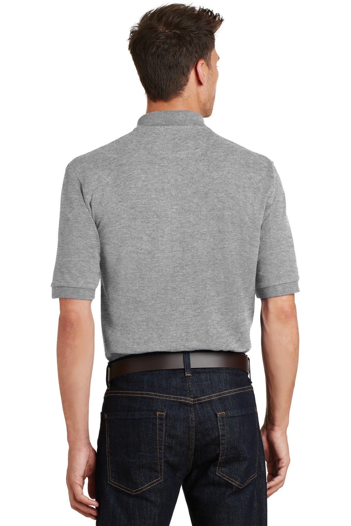 Port Authority Heavyweight Cotton Pique Polo with Pocket. K420P - Oxford - back