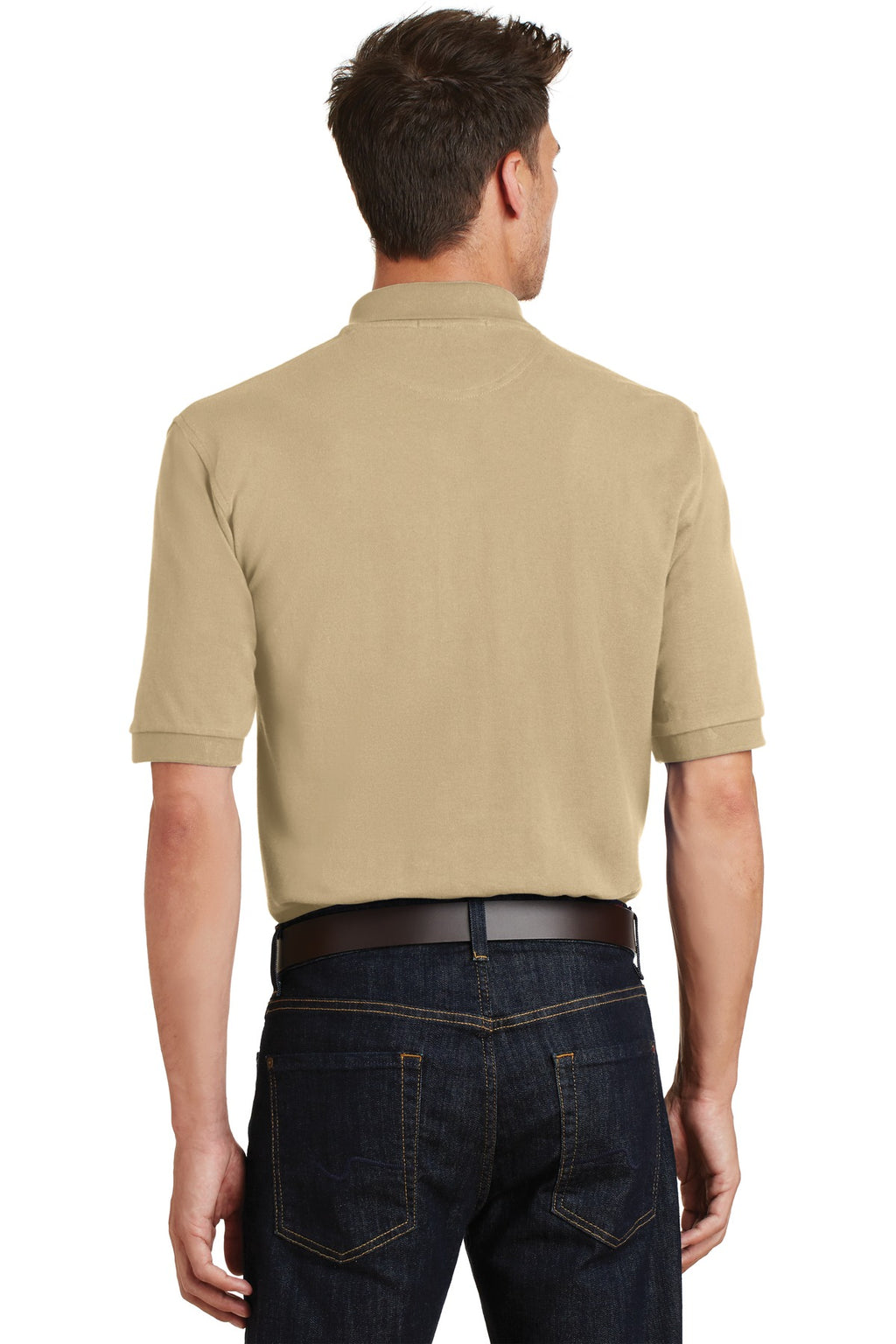 Port Authority Heavyweight Cotton Pique Polo with Pocket. K420P - Stone - back