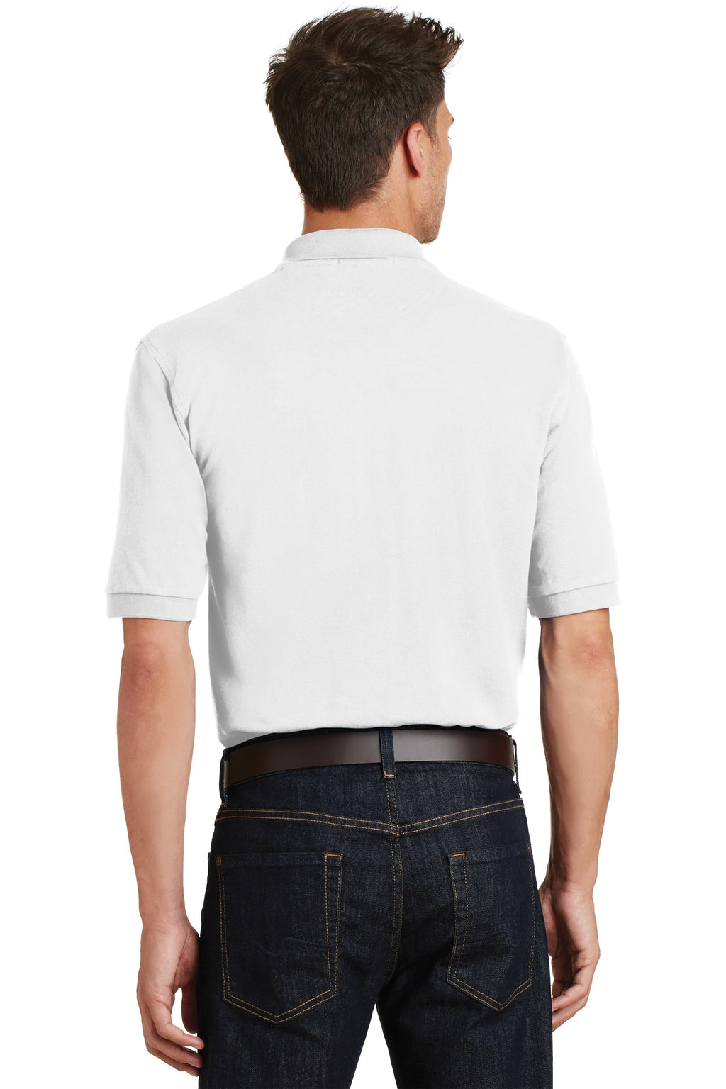 Port Authority Heavyweight Cotton Pique Polo with Pocket. K420P - White - back