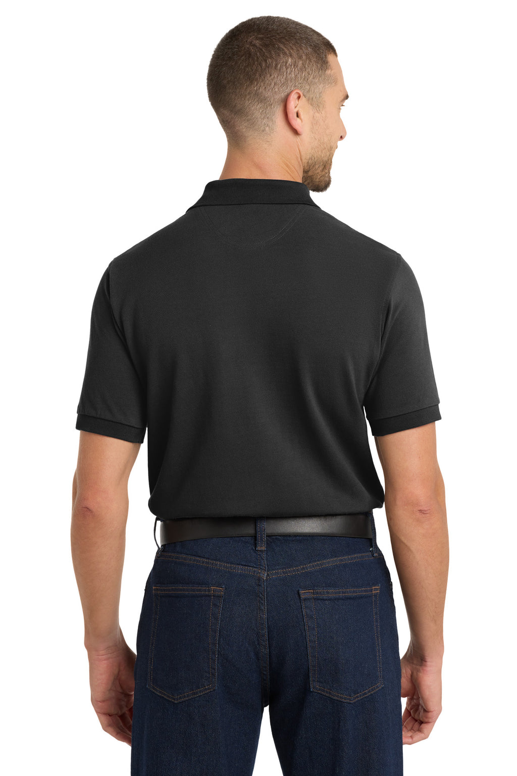 Port Authority Heavyweight Cotton Pique Polo. K420 - Black - back