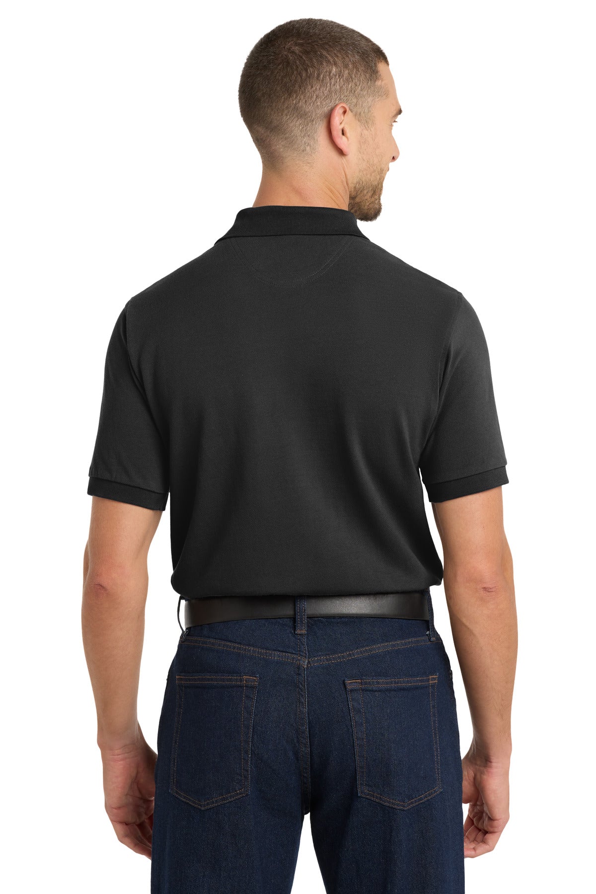 Port Authority Heavyweight Cotton Pique Polo. K420 - Black - back
