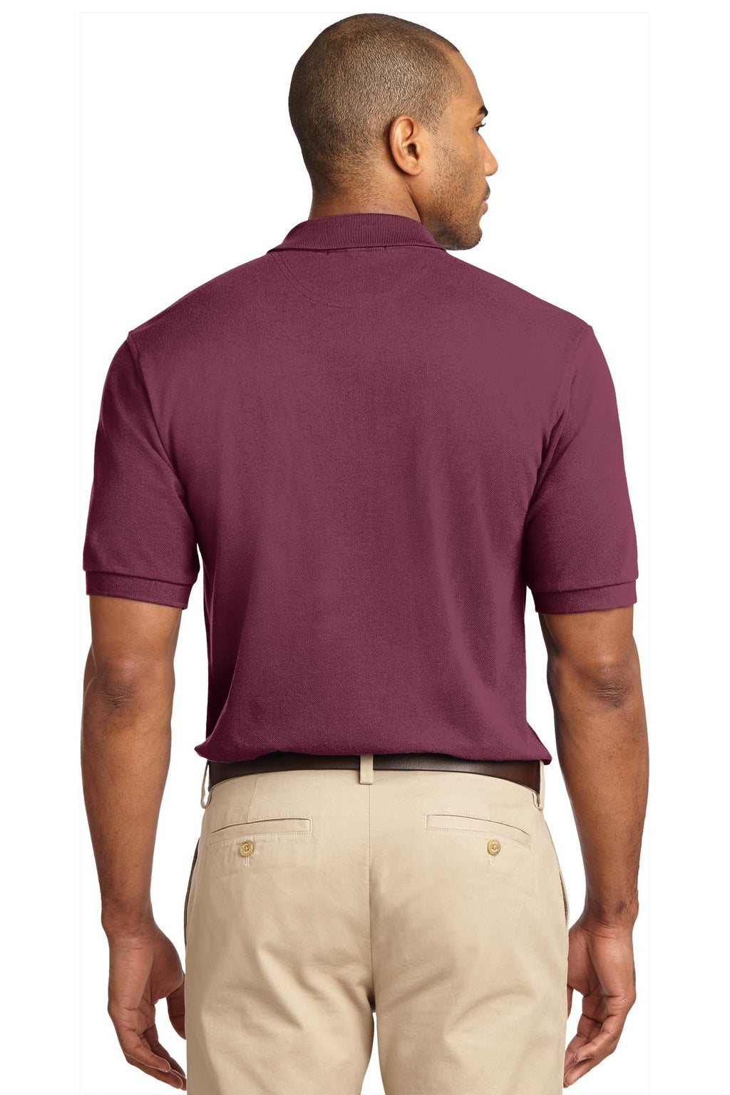 Port Authority Heavyweight Cotton Pique Polo. K420 - Burgundy - back