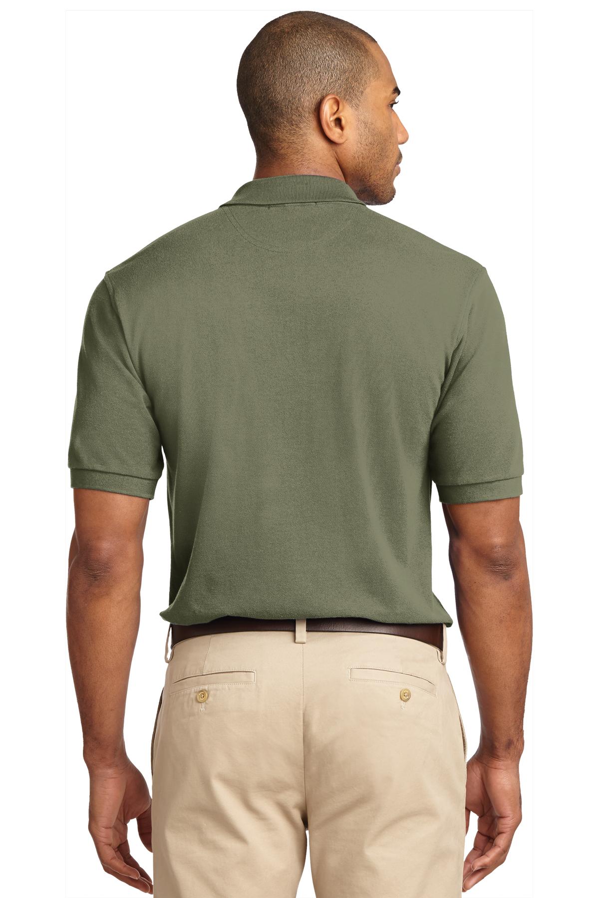 Port Authority Heavyweight Cotton Pique Polo. K420 - Faded Olive - back