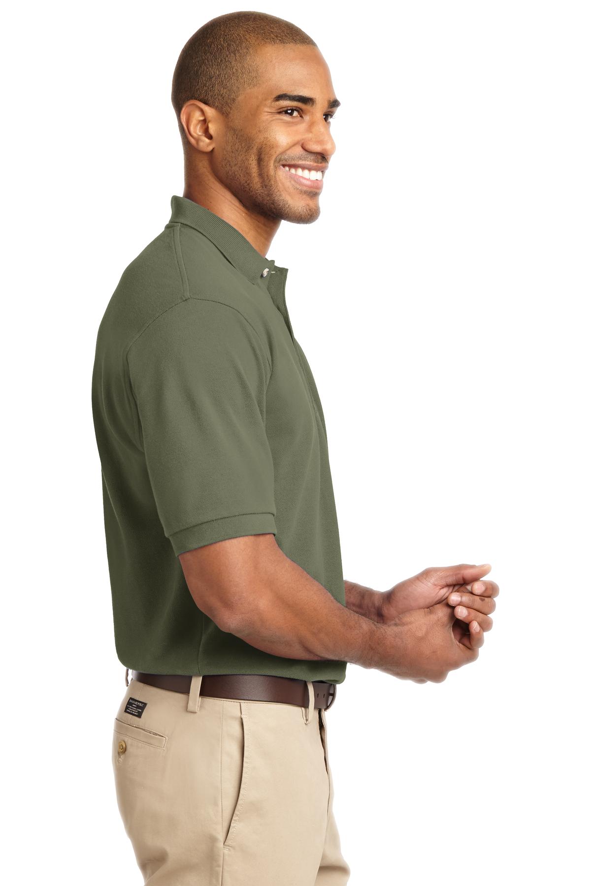 Port Authority Heavyweight Cotton Pique Polo. K420 - Faded Olive - side