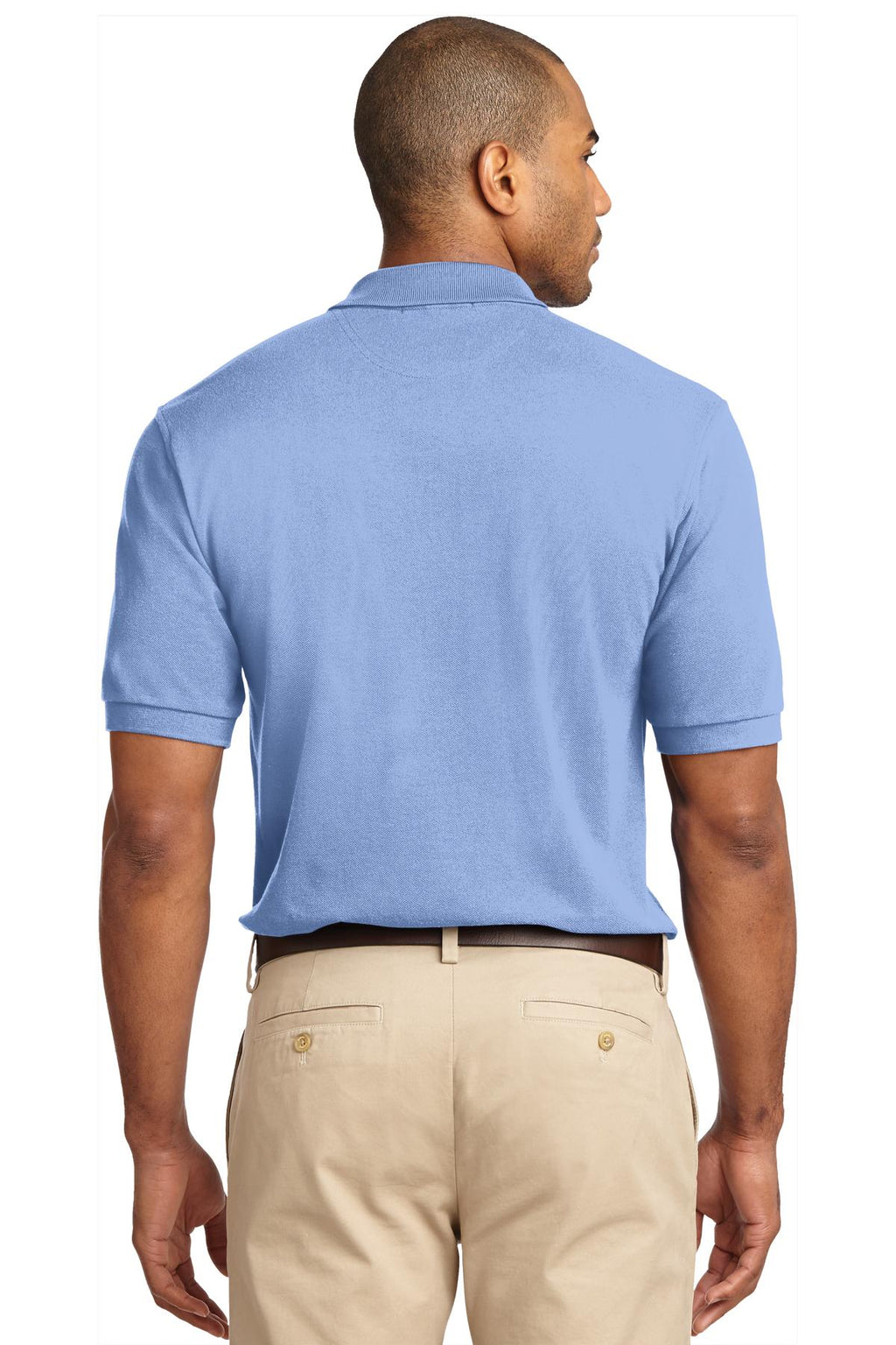 Port Authority Heavyweight Cotton Pique Polo. K420 - Light Blue - back