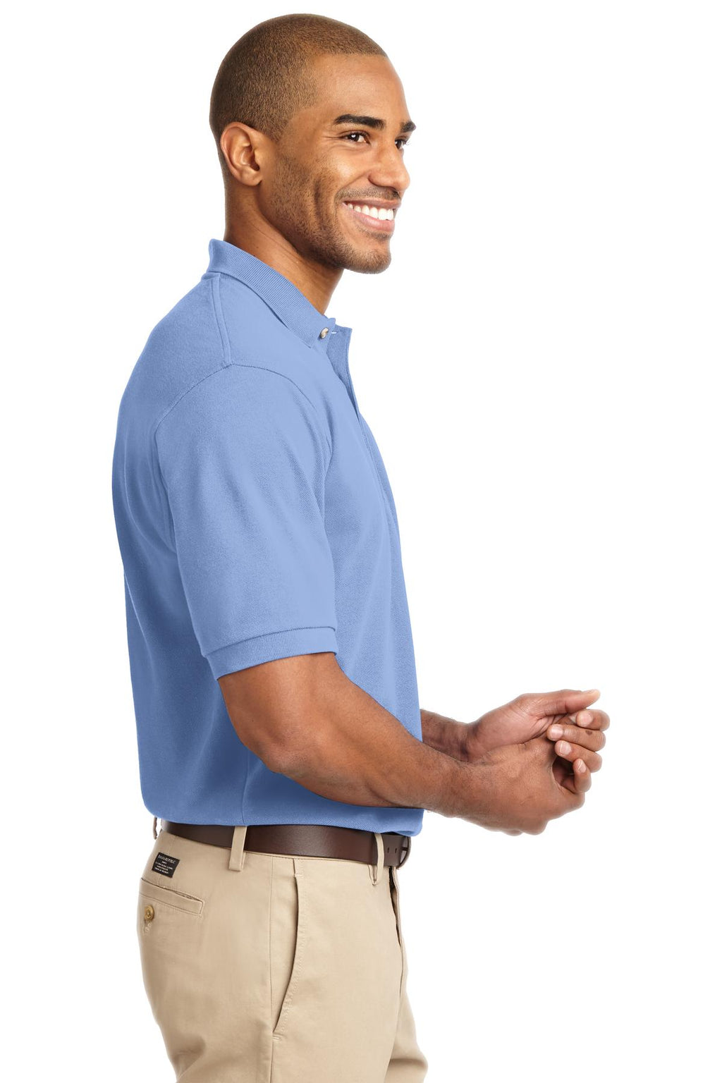 Port Authority Heavyweight Cotton Pique Polo. K420 - Light Blue - side