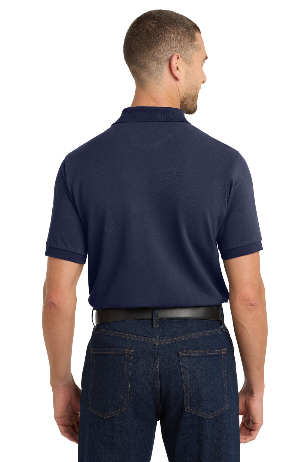 Port Authority Heavyweight Cotton Pique Polo. K420 - Navy - back