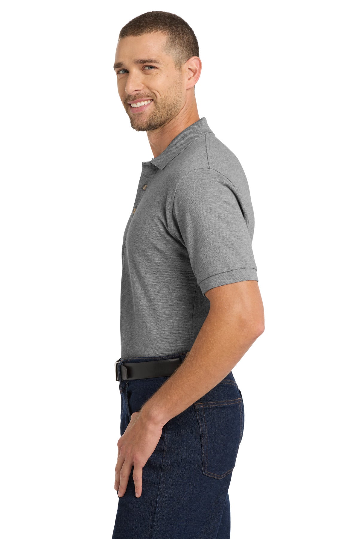 Port Authority Heavyweight Cotton Pique Polo. K420 - Oxford - side