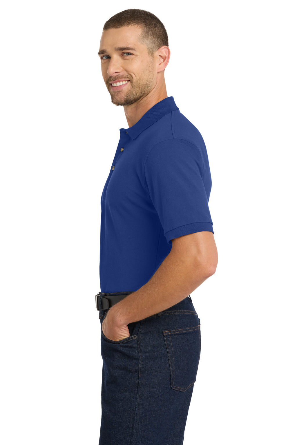 Port Authority Heavyweight Cotton Pique Polo. K420 - Royal - side
