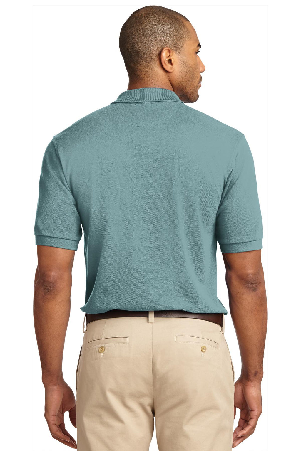 Port Authority Heavyweight Cotton Pique Polo. K420 - Seafoam - back