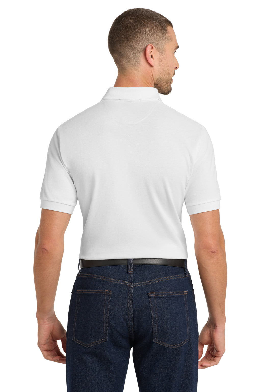 Port Authority Heavyweight Cotton Pique Polo. K420 - White - back