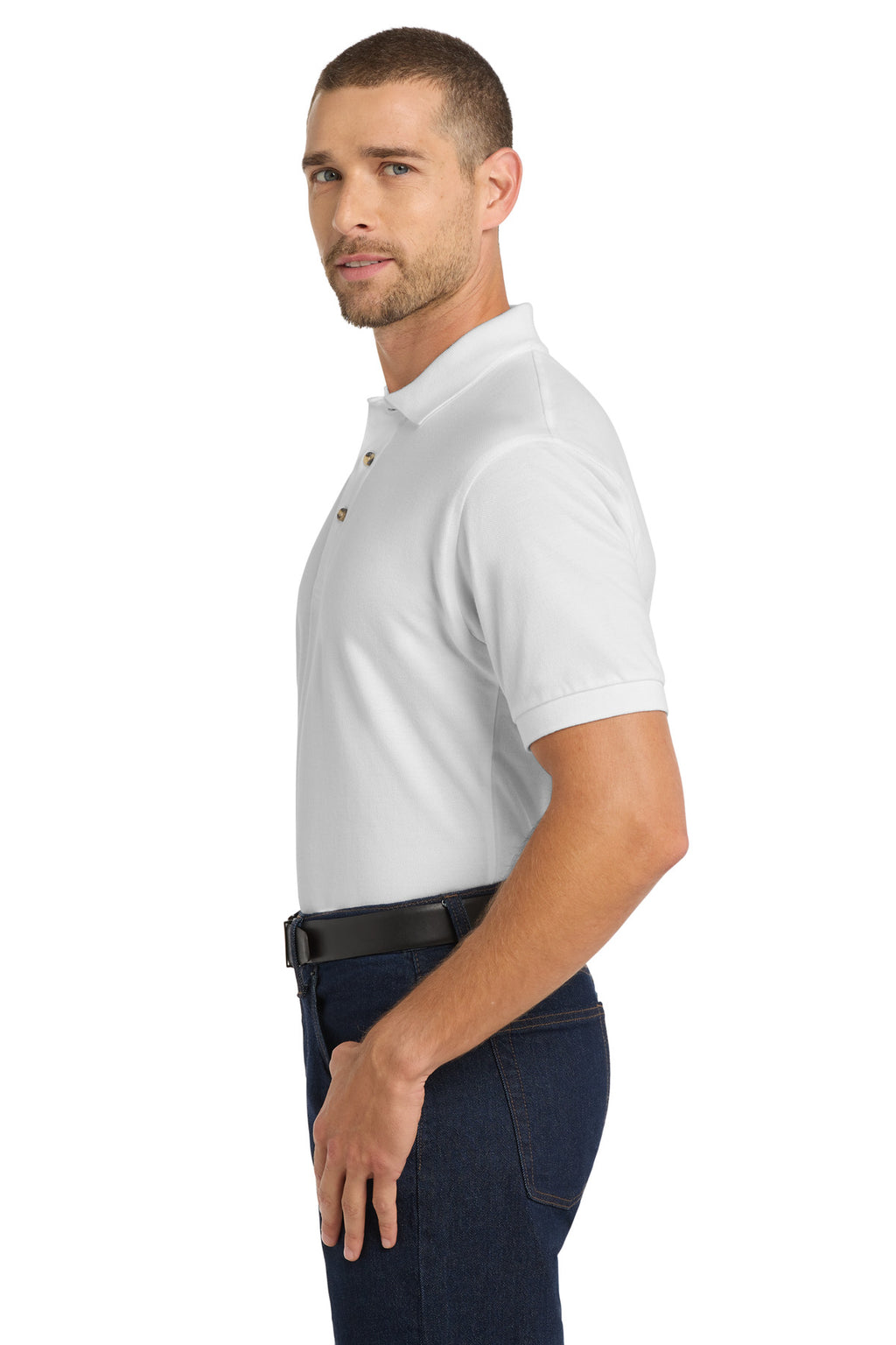 Port Authority Heavyweight Cotton Pique Polo. K420 - White - side