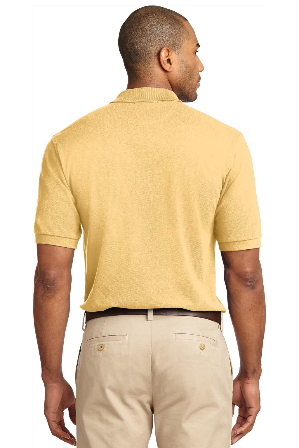 Port Authority Heavyweight Cotton Pique Polo. K420 - Yellow - back