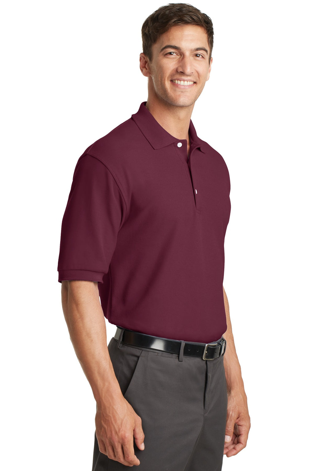 DISCONTINUED Port Authority 100% Pima Cotton Polo. K448 - Burgundy - three_q