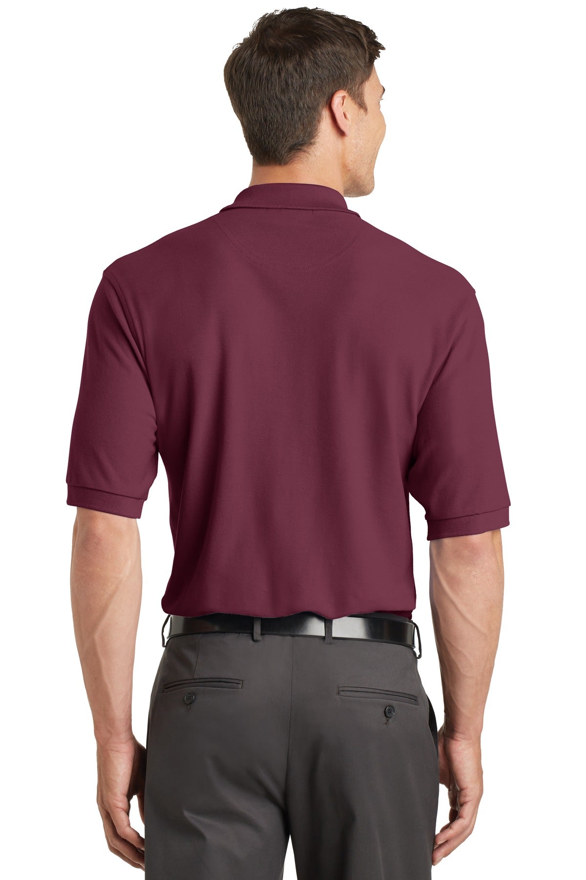 DISCONTINUED Port Authority 100% Pima Cotton Polo. K448 - Burgundy - back